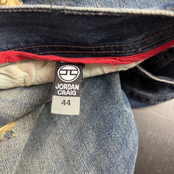 Jordan Craig Men's Distressed Ripped Jean Shorts Sz 44 Hip Hop Streetwear Grunge - Picture 12 of 13